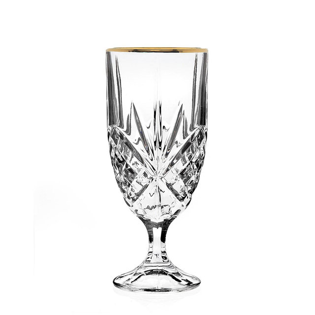 Godinger Dublin Set of Four Gold Banded Iced Tea Glasses