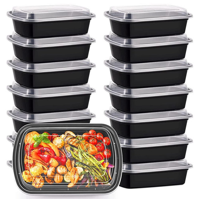 Kitch’nMore [38oz 30Pack] Plastic Meal Prep Containers with Lids, 1 Compartment Food Storage Containers, Extra Large &Thick, Leakproof, Microwave/Freezer/Dishwasher Safe, BPA Free