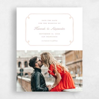 Peach, Orange Wedding Save the Date - Pienza Photo
