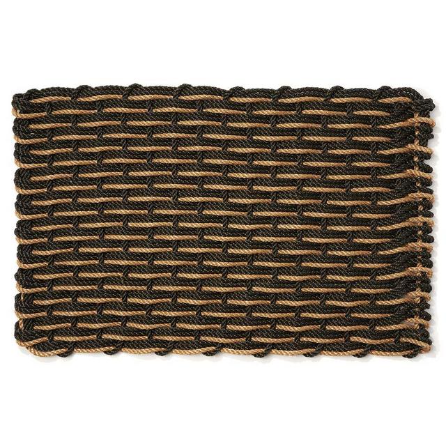 The Rope Co. Adventure Two-Tone Handwoven Doormat, 2'2" x 4'2", Dark Green/Gold