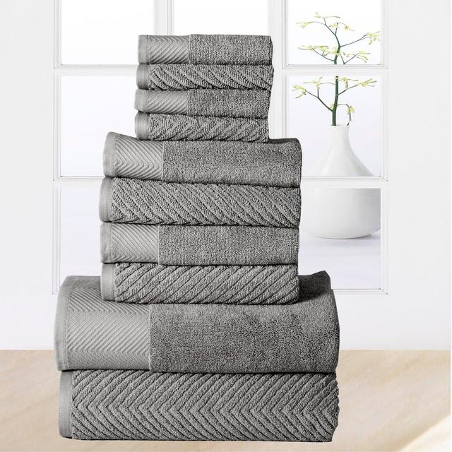 Joplyn 10 Piece 100% Cotton Towel Set