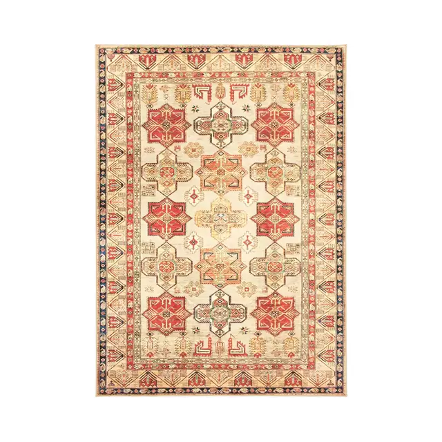 My Magic Carpet Ottoman 5' x 7' Washable Area Rug in Red/Cream