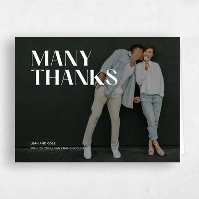 White Monogram Wedding Thank You - Brevard Landscape