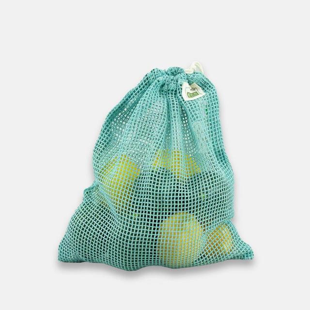 Blue Medium Organic Cotton Mesh Produce Bag