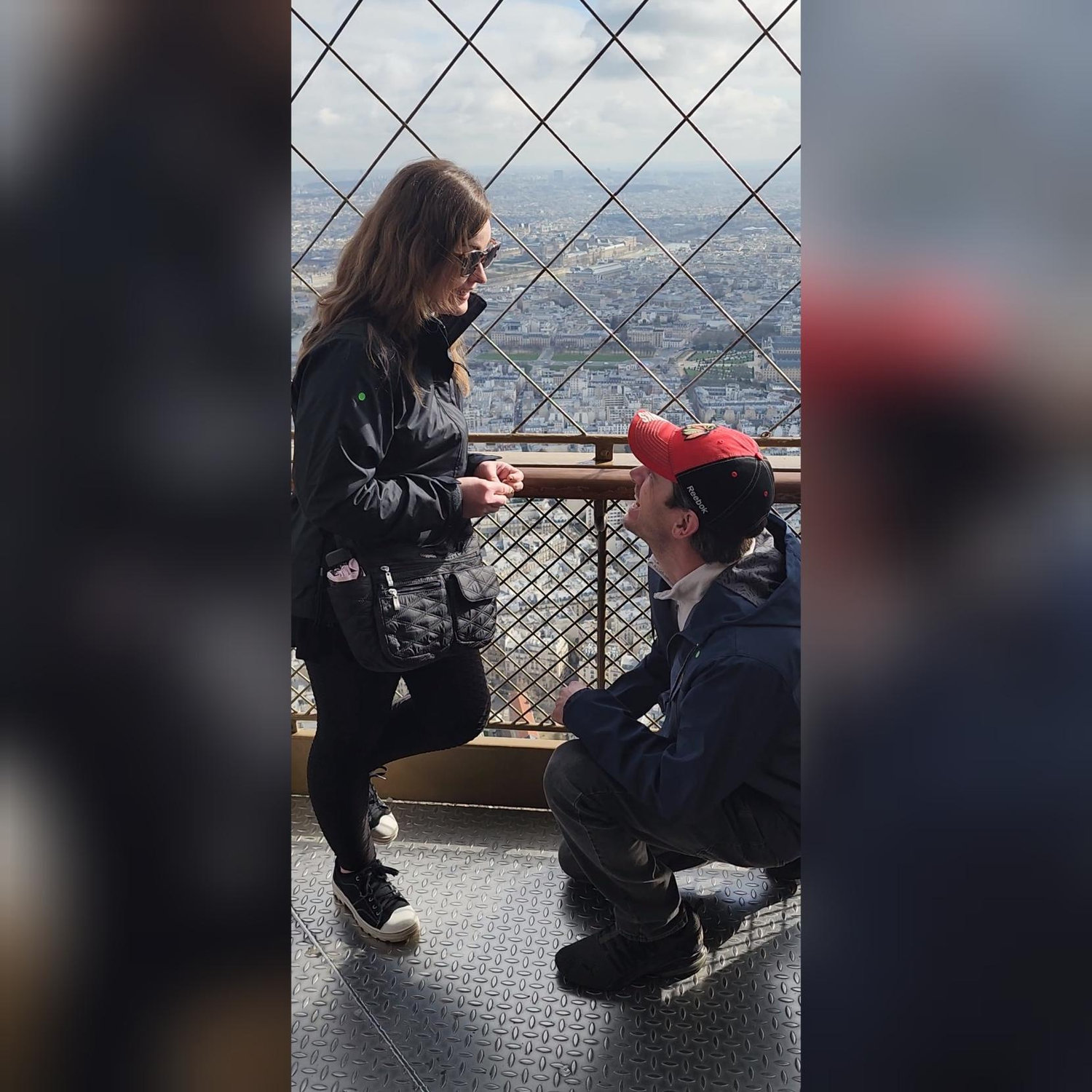 The proposal atop the Eiffel Tower - March 18, 2024