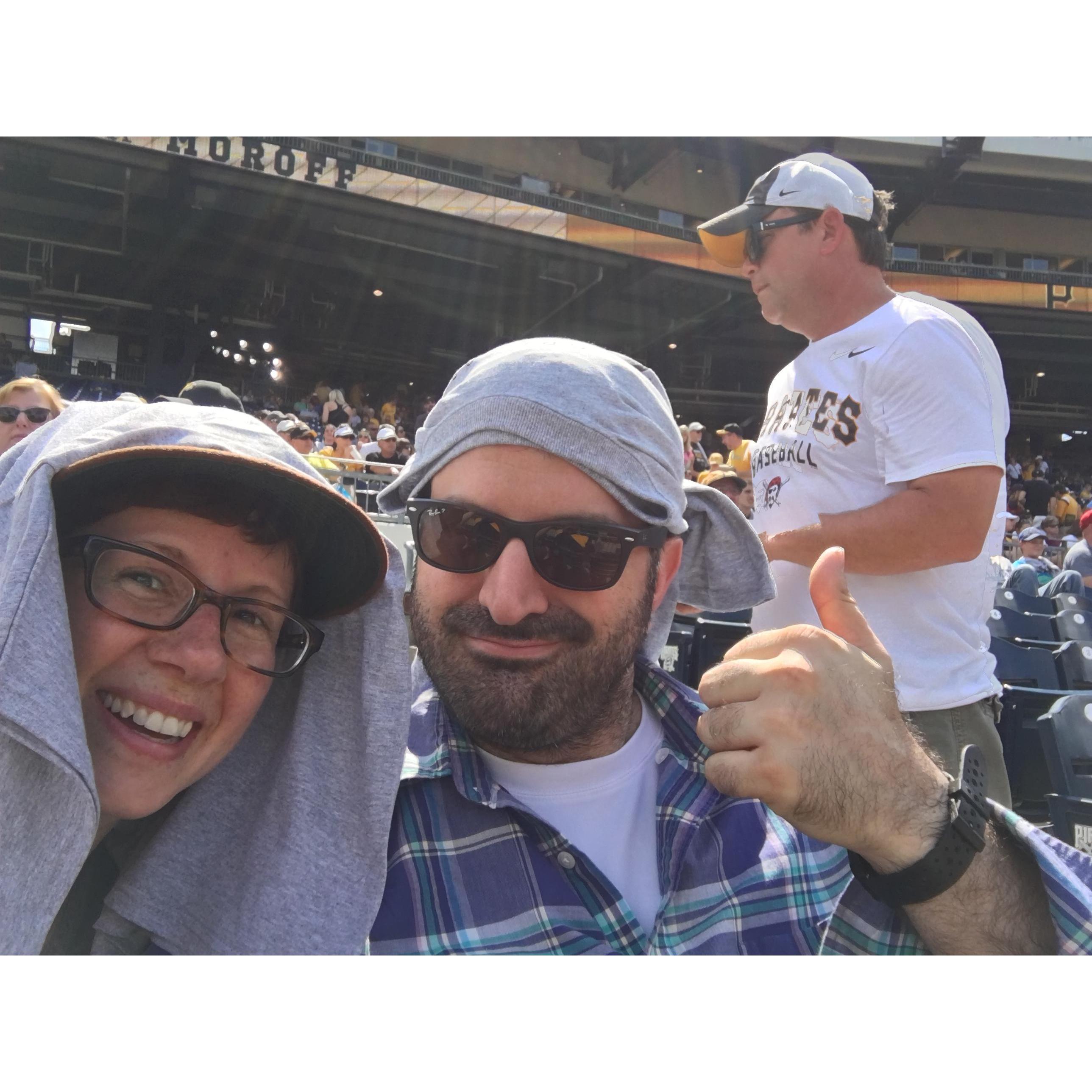 We went to a sports game.