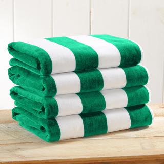 Novia Velour Cabana Stripe Beach Towel, Set of 4