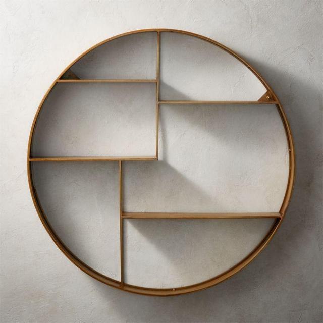 Bay Antique Brass Circle Wall Shelf