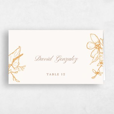 Orange Wedding Place Card - Painaa