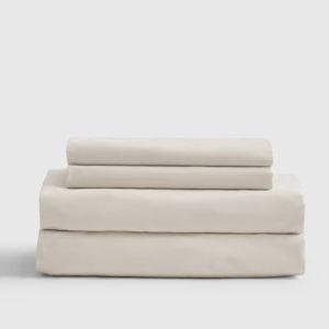 Classic Organic Percale Queen Sheet Set in Ivory