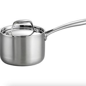 Tramontina Signature Tri-Ply Clad Stainless Steel 1.5-Quart Sauce Pan with Lid, Induction-Ready, Dishwasher-Safe, NSF-Certified, Made in Brazil