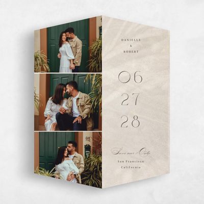 Beige Diamond Wedding Save the Date - Grandscape Multiphoto