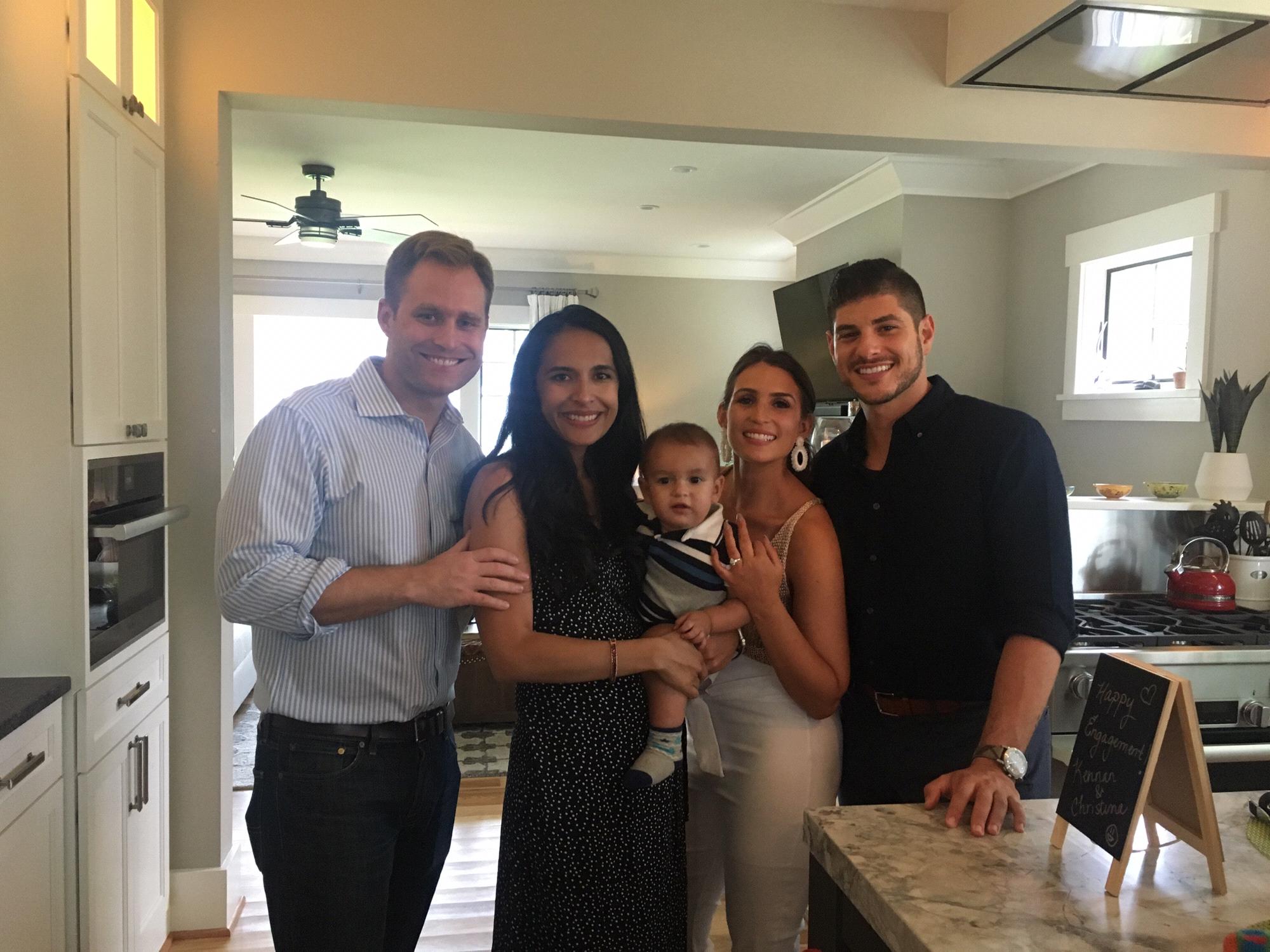AJ Rooney, Giselle Rooney, and baby James Rooney came down to VA for the surprise