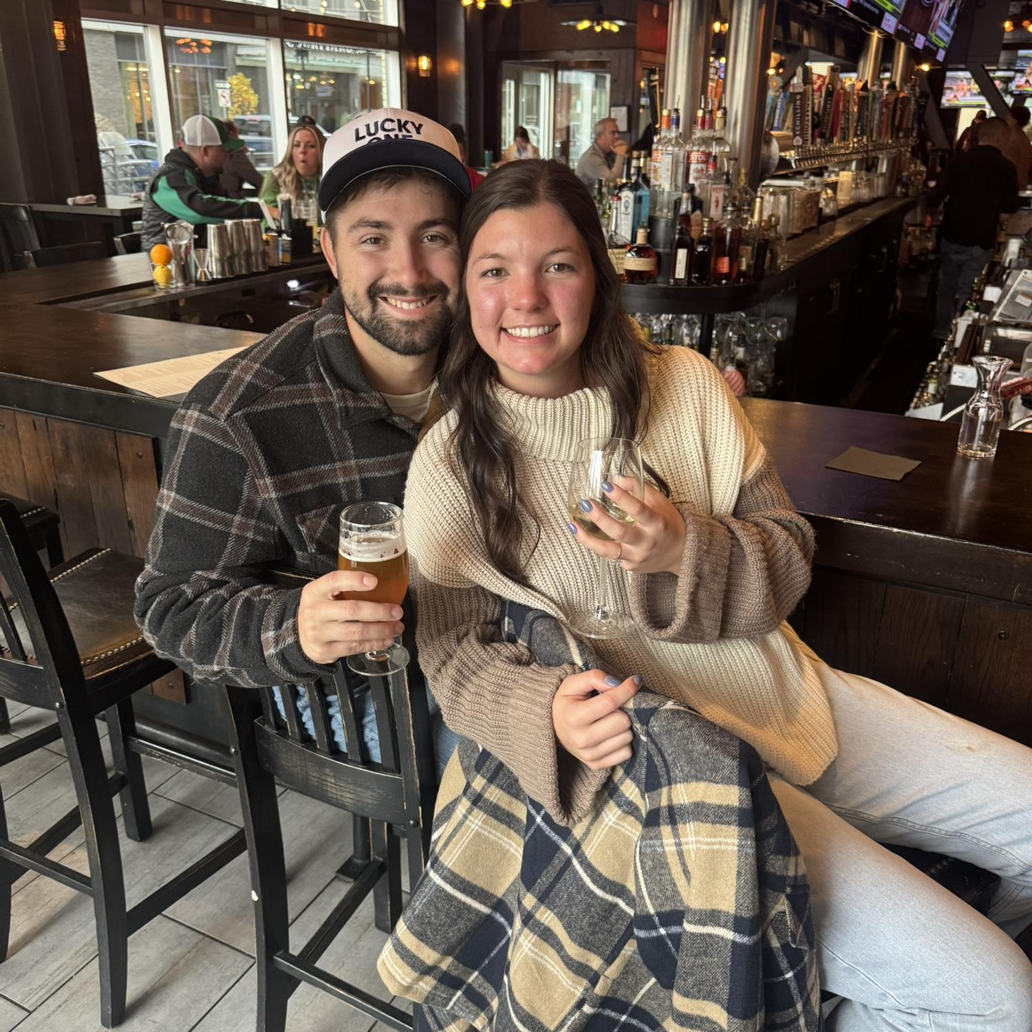 Celebratory drinks right after getting engaged! The best glass of wine ever! (November 2025)