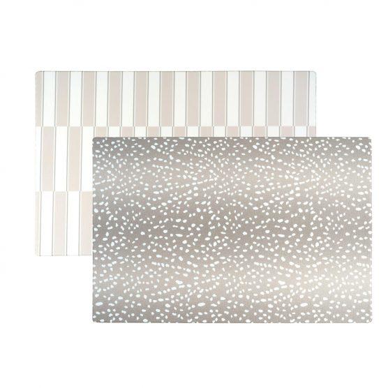 Wander & Roam Play Mat Antelope + Stripe Foam Play Mat - Greige