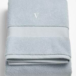 Personalized Organic Turkish Cotton Pale Blue Bath Towel