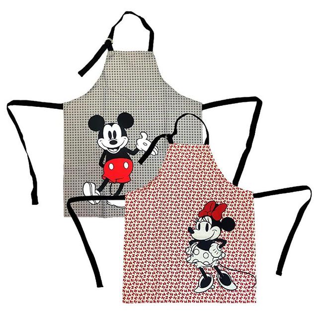 Disney Cotton Apron, 2pk - Durable Lightweight Kitchen Apron, Dots/Bows