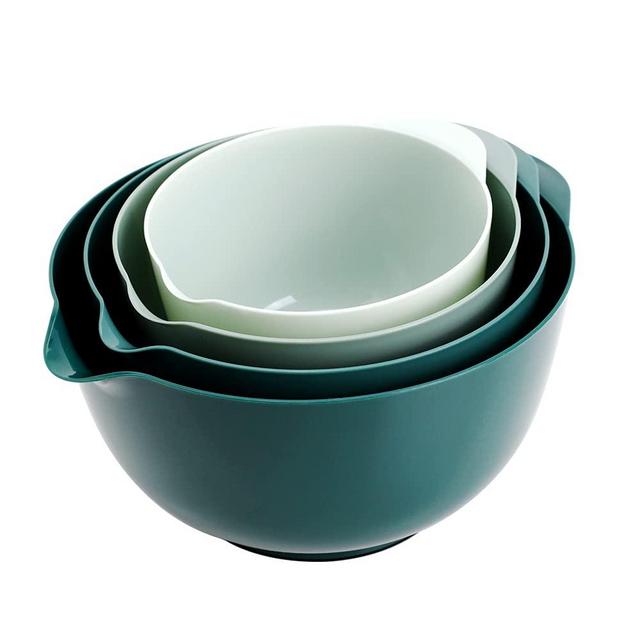 BoxedHome Classic Mixing Bowl Set, BPA Free Plastic, Microwave and Dishwasher Safe (Green, Set of 4)