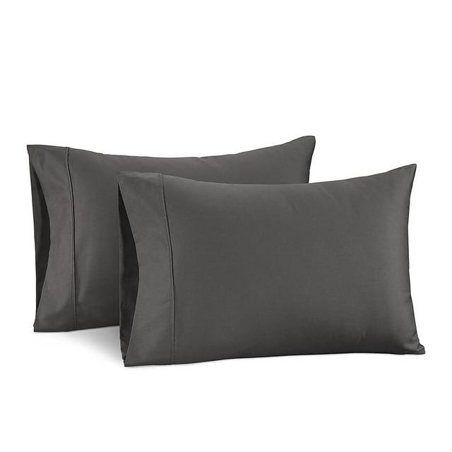 LANE LINEN Soft Pillow Covers King Size 100% Egyptian Cotton Set of 2 Cool & Smooth 1000 Thread Count Sateen Cases - Charcoal