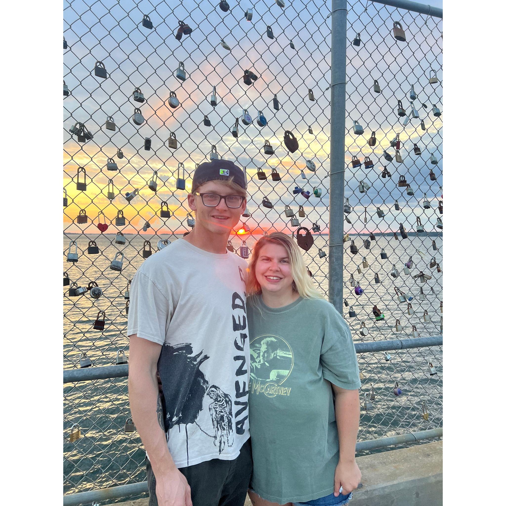 locking our love on lovers bridge in columbia, SC