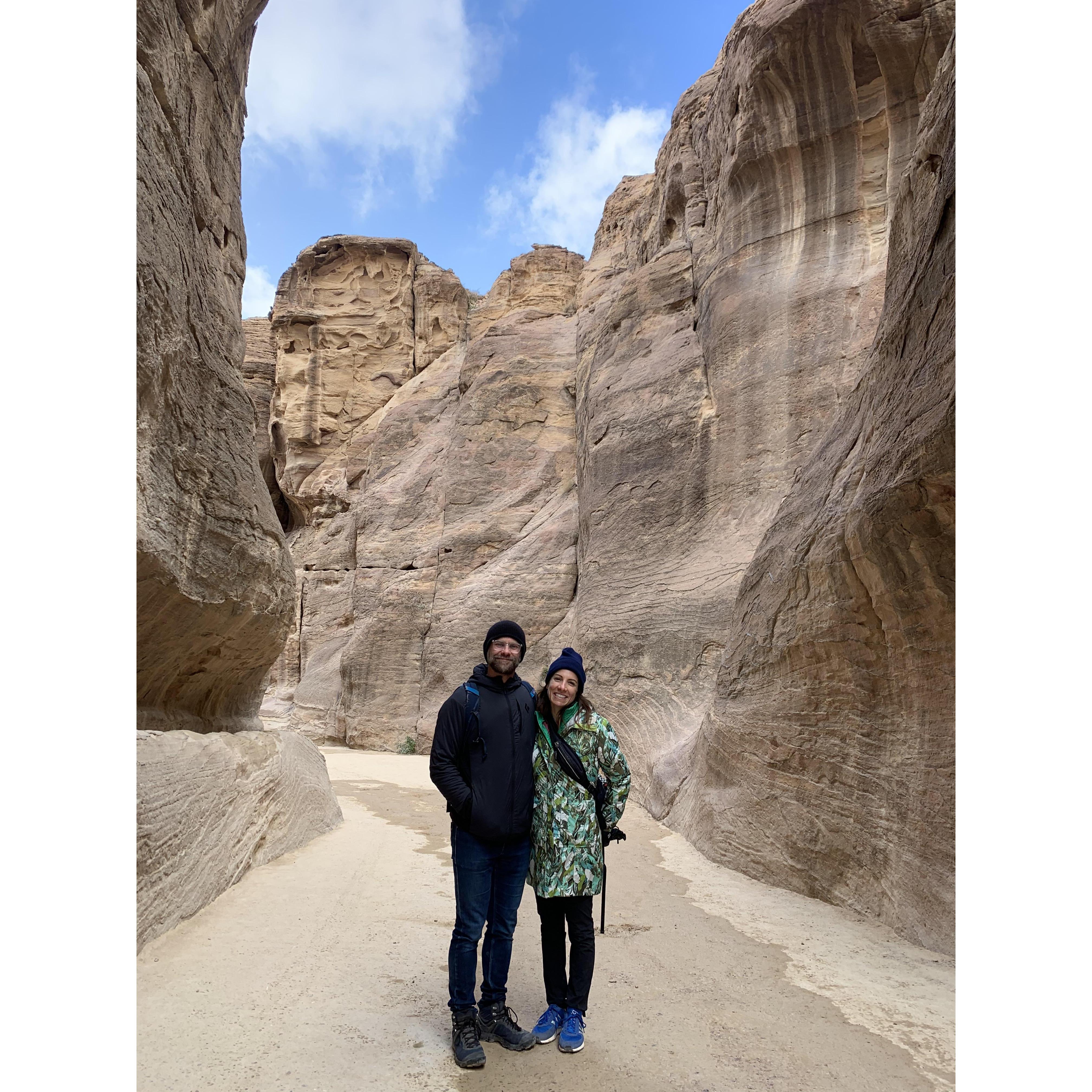 Walking into Petra, Jordan.