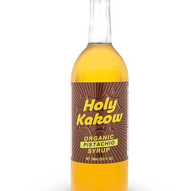 Holy Kakow Cafe Organic Pistachio Syrup - Pistachio Coffee Syrup, Organic Syrup for Coffee, Pistachio Syrup for Coffee, Add to Latte, Cocktail and Shake, Real Food Ingredients, Specific Flavor - 750ml