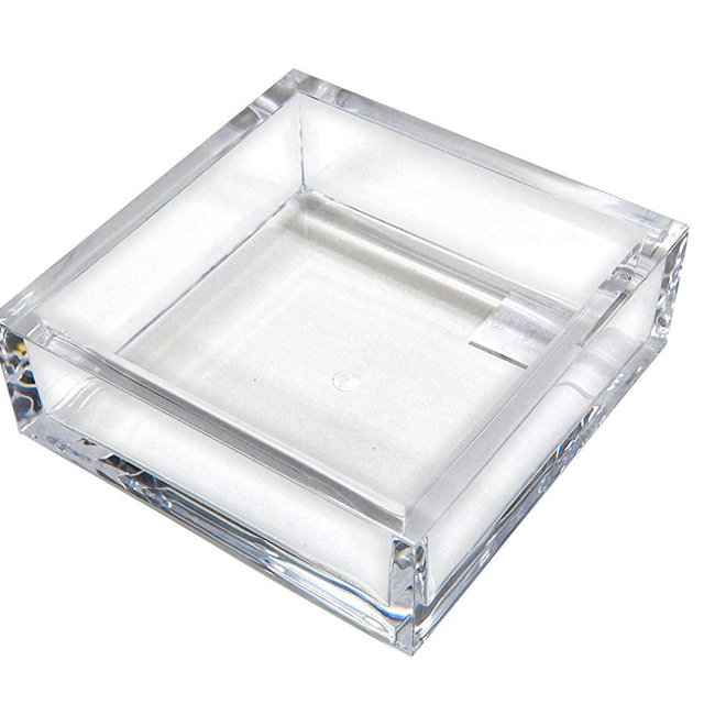 Caspari Napkin Holder, Guest Towel, Clear