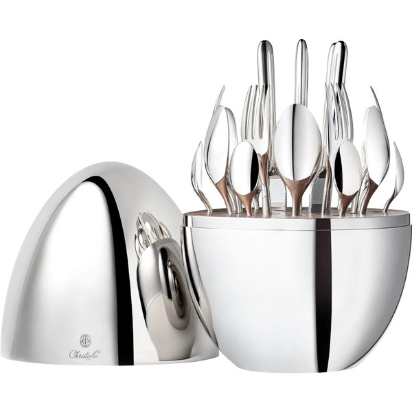 Christofle 24-Piece Silver-Plated Flatware Set with Chest MOOD