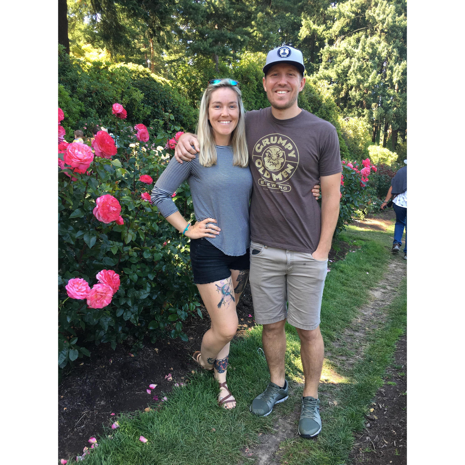 10 mins before Brad proposed! International Test Rose Garden, Portland, OR
