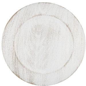 13" Farmhouse & Rustic Plate Chargers Set, 6 Pcs - Antique White