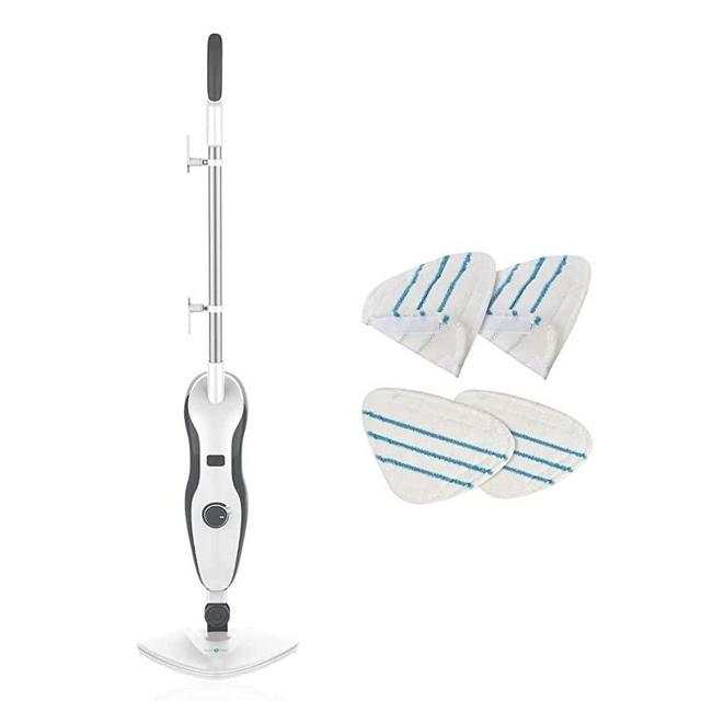 True & Tidy Heavy Duty Steam Mop with 4 Thick Microfiber Mop Pads Set