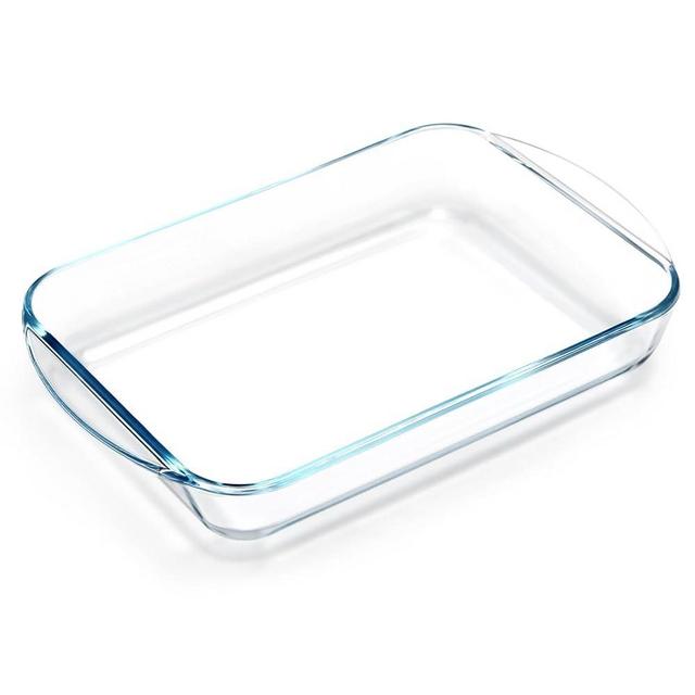 NUTRIUPS 2.6 Quart Glass Baking Dish, 9x13x2.2'' Rectangular Baking Dishes for Oven, Tempered Glass Casserole Dish Cooking Oven Bake