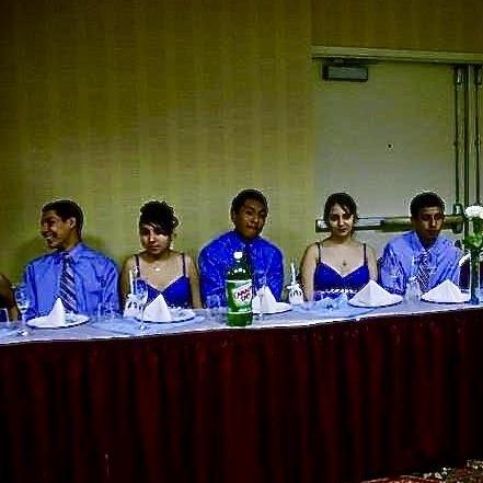 A pair of 9th graders in a quinceañera together