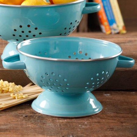 The Pioneer Woman 5-Quart Metal Turquoise Colander
