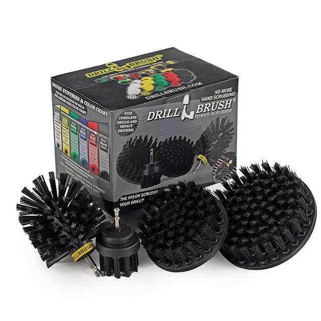 BBQ Grill Cleaning Ultra Stiff Drill Powered Cleaning Brushes 4 Piece Kit Replaces Wire Brushes for Rust Removal, Loose Paint, De-Scaling, Graffiti Removal on Stone, Brick, and Masonry.