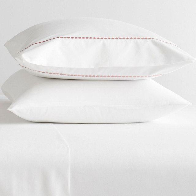 Pearl Organic Percale Pillowcases, Soft Rose, Standard, Set of 2