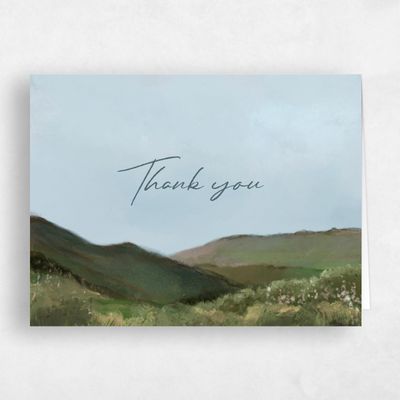Spring, Blue Wedding Thank You - Montagne Landscape