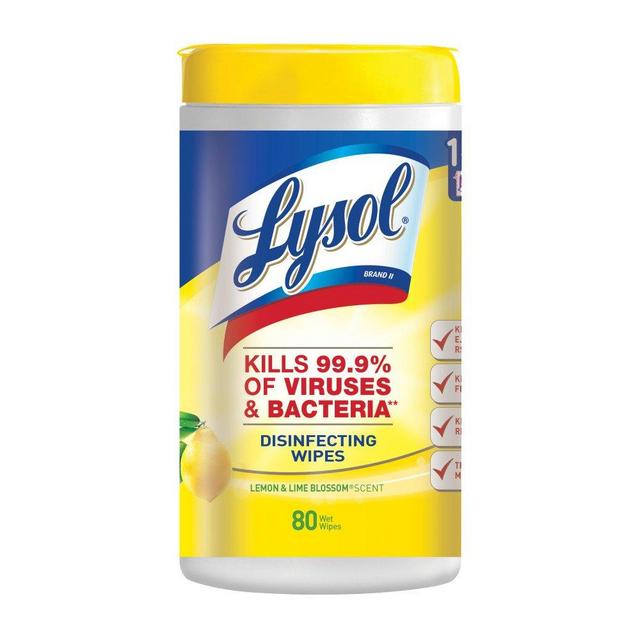 Lysol Disinfecting Wipes, Lemon & Lime Blossom, 80ct