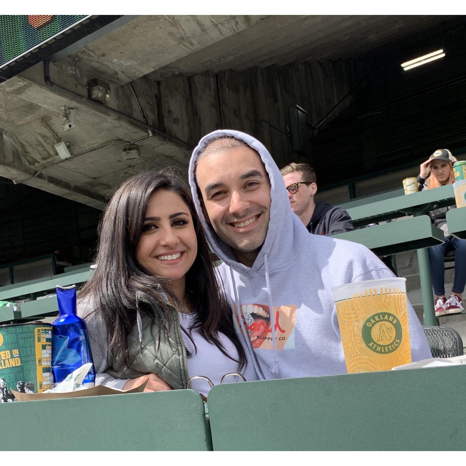 Station Vallejo A's game in Oracle Arena (it has since been renamed to Oakland arena)- Oakland, CA.