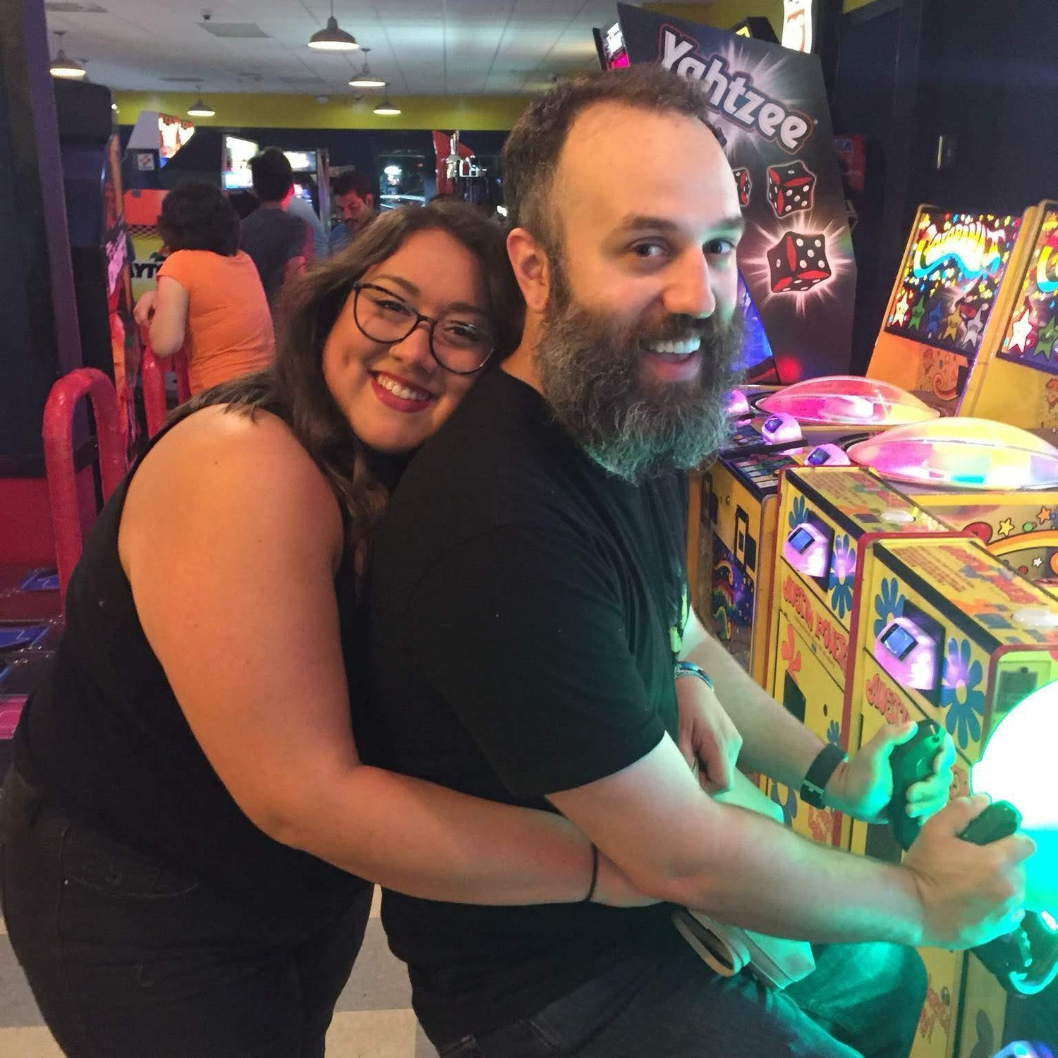 One of our first trips to Speedy's together. Andrew played Plants vs. Zombies so he could surprise Alyssa with the "Mr. Pickle Man" plushie she loved for 10,000 points