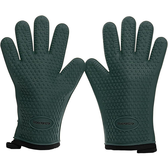 Kitchen perfection XL Silicone Smoker Oven Gloves-Extreme Heat Resistant BBQ Gloves-Handle Hot Food Right on Your Grill Fryer&Pit|Waterproof Grilling Cooking Baking Mitts|Superior Value Set+3 Bonuses