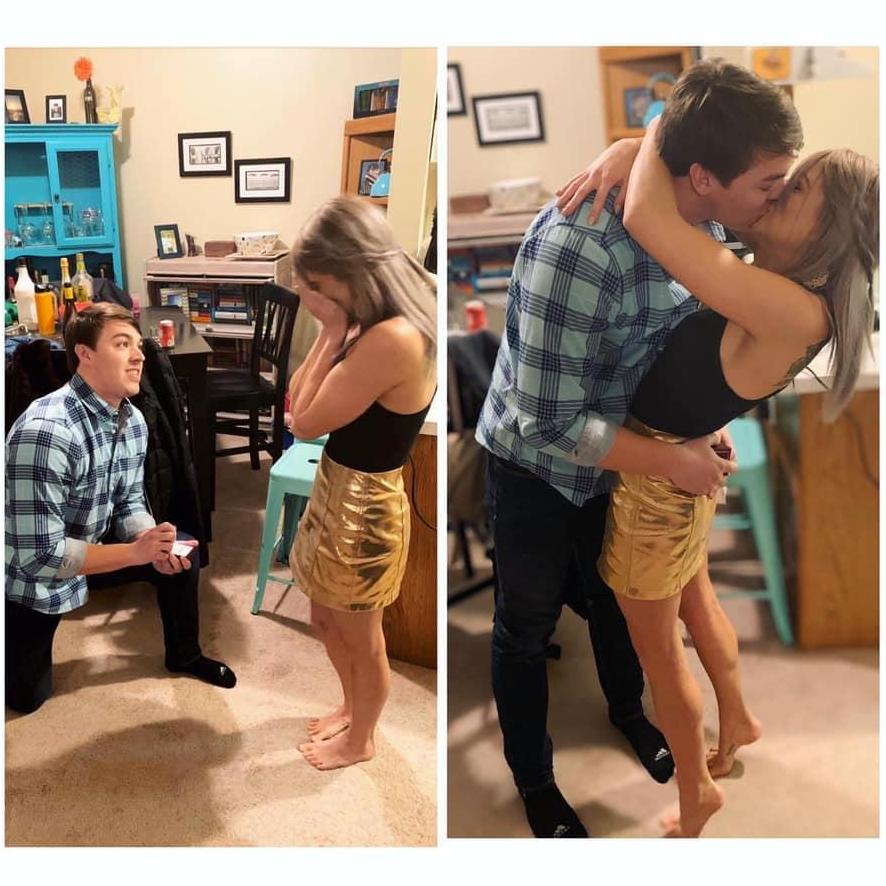 After four and a half years together, Jacob FINALLY proposed on New Year's in 2020. You could say the year went completely downhill from there. :P