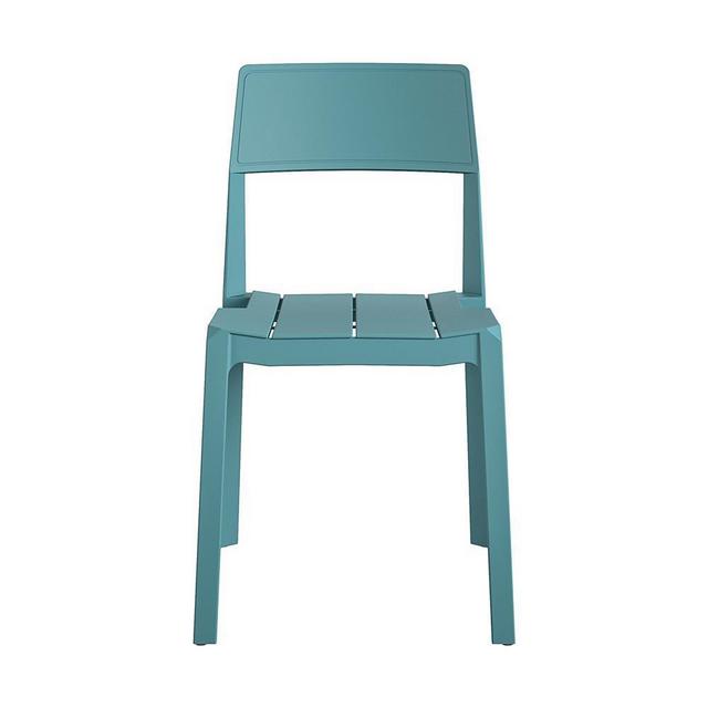 Turquoise Stacking Resin Outdoor Dining Chair (4-Pack)