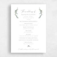 White Wedding Program - Verde