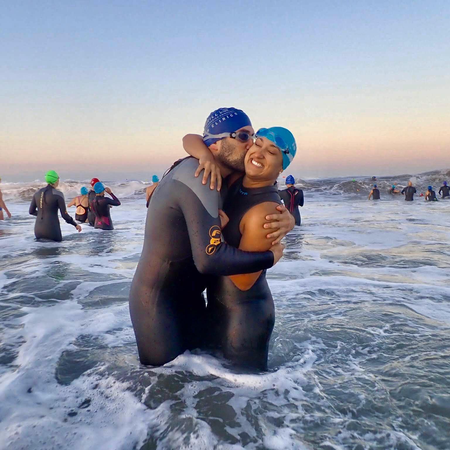 Our first open water swim together