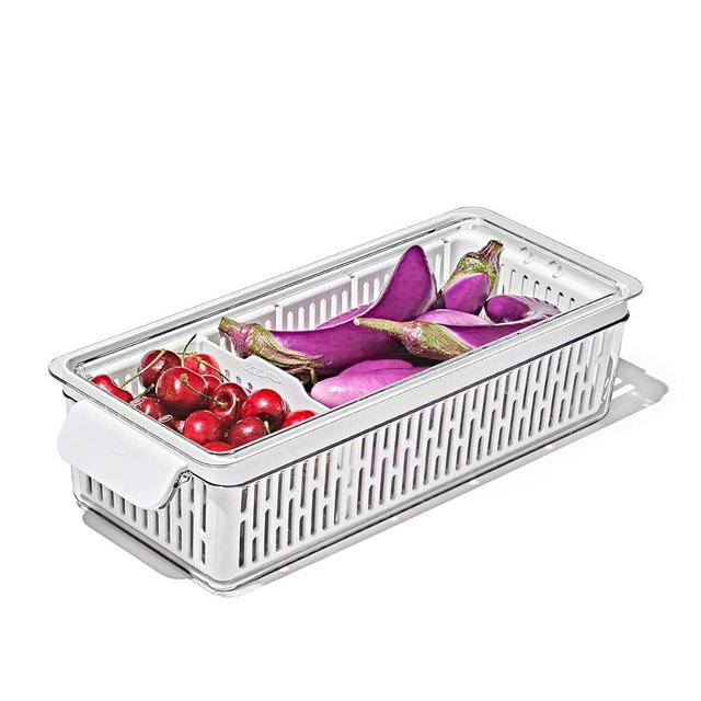 OXO Long Bin Good Grips Produce Saver, 14.8 x 5.9 x 3.6 in, White