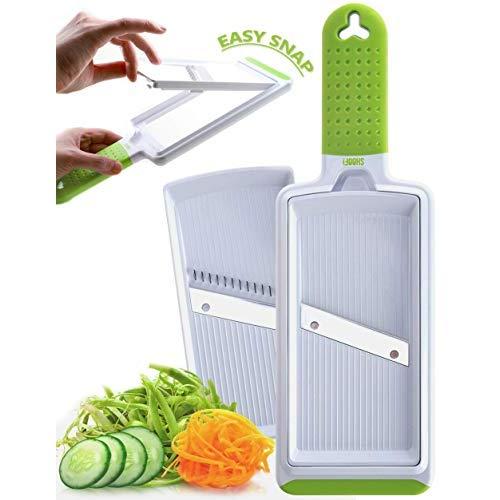 2-in-1 Handheld Vegetable Slicer – Sharp Hand Mandoline & Julienne Slicer for Fruits and Vegetables