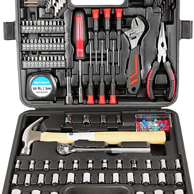 MECHMAX Home Repair Tool Set 149 Piece with Storage Case for Home, Office, Household, Garage, Apartment, Dorm, New House, College, Back to School, Bike, Basic Projects, and as A Gift