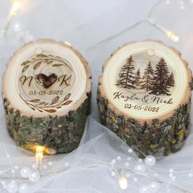 Acacia Wood Ring Box: Rustic Wedding Ring Bearer