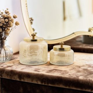 2-Piece Golden Glam Decorative Jar Set